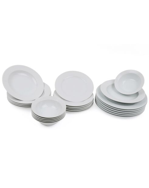 Service de table en Porcelaine blanc - 24 pièces