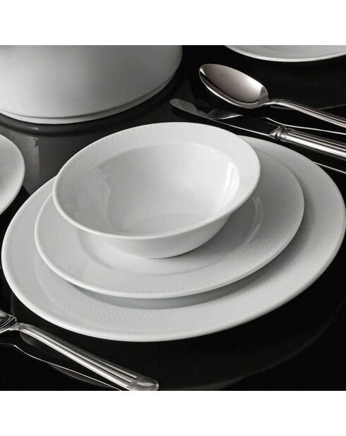Service de table en Porcelaine blanc - 24 pièces