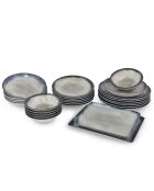 Service de table en Porcelaine bleu foncé/marron - 26 pièces