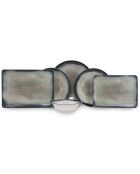 Service de table en Porcelaine bleu foncé/marron - 26 pièces