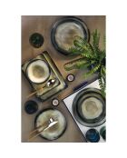 Service de table en Porcelaine bleu foncé/marron - 26 pièces