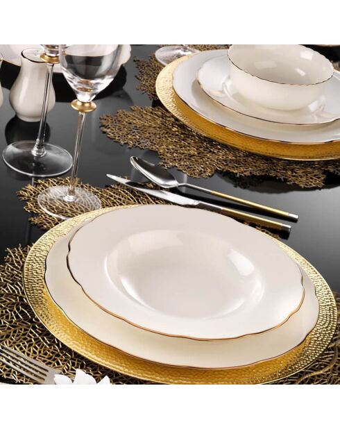 Service de table blanc/doré - 83 pièces