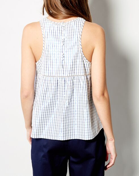 Top Tomillo imprimé bleu