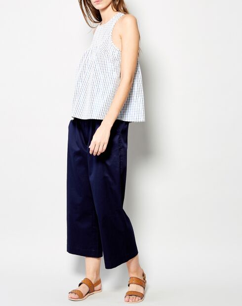 Top Tomillo imprimé bleu