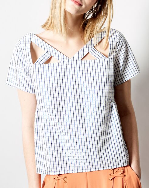 Blaues Top Toujours mit Aufdruck