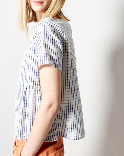 Blaues Top Toujours mit Aufdruck