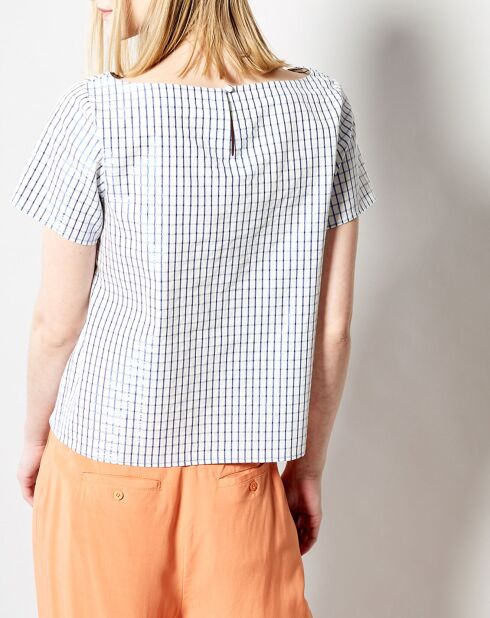 Blaues Top Toujours mit Aufdruck