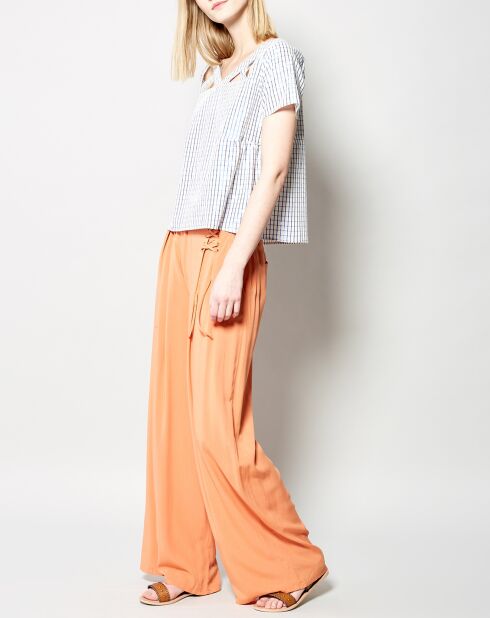 Blaues Top Toujours mit Aufdruck