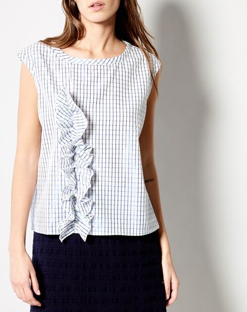 Blaues bedrucktes Top Trudon