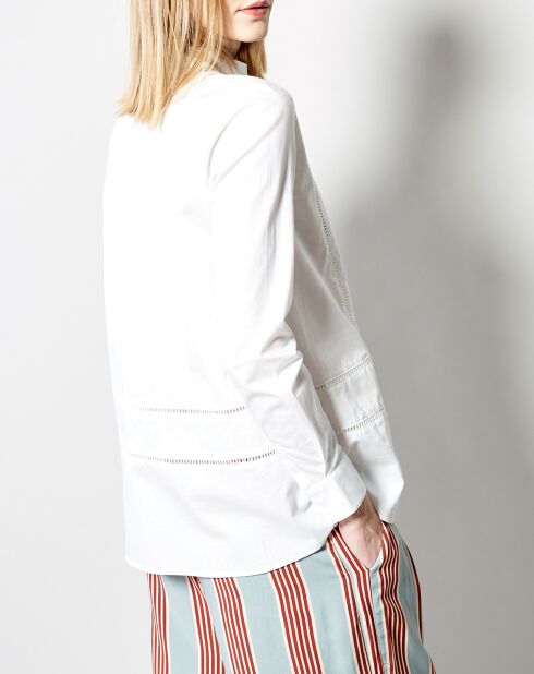 Weißes Castille-Hemd aus Baumwolle