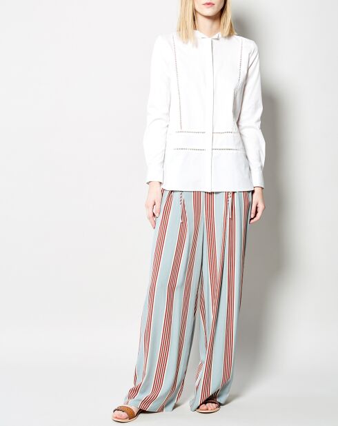 Weißes Castille-Hemd aus Baumwolle