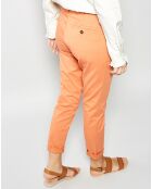 Pantalon Peplum en Toile de Coton orange