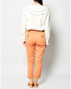Pantalon Peplum en Toile de Coton orange