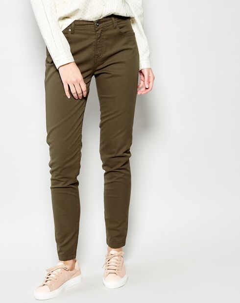 Jean Pomme en Coton slim vert kaki