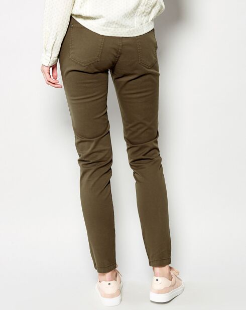 Jean Pomme en Coton slim vert kaki