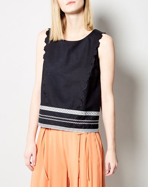 Top Tecerca en Coton noir