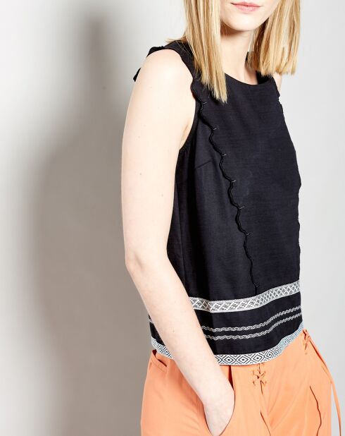 Top Tecerca en Coton noir