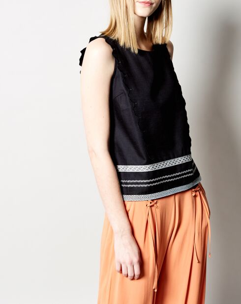 Top Tecerca en Coton noir