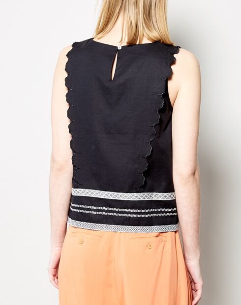 Top Tecerca en Coton noir