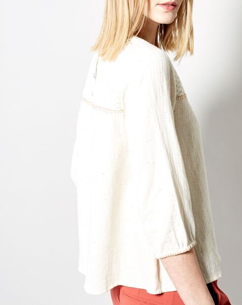 Creme katoenen top van Talapiz