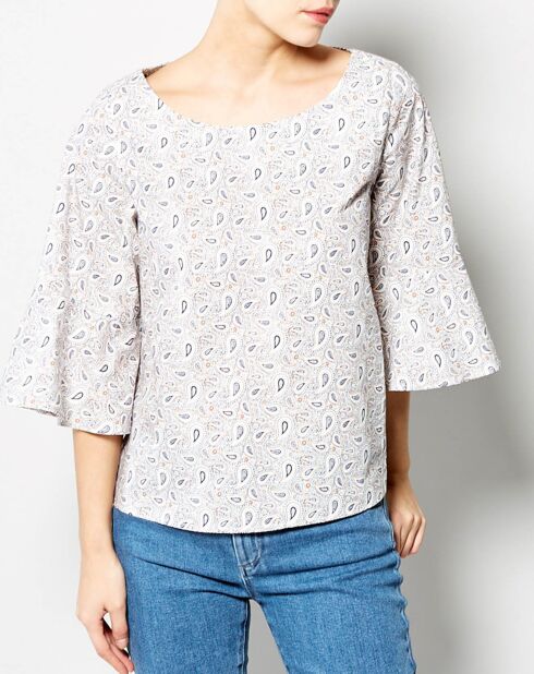 Top French en Coton ample crème