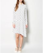 Robe Raipur asymétrique à pois blanche