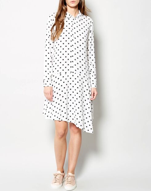 Robe Raipur asymétrique à pois blanche