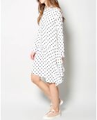Robe Raipur asymétrique à pois blanche