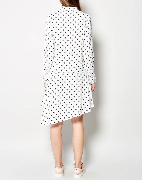 Robe Raipur asymétrique à pois blanche