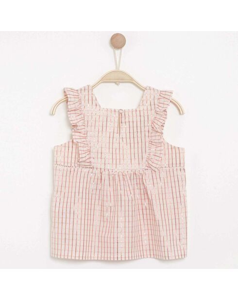 Top Cichy en Coton mélangé rayé rose