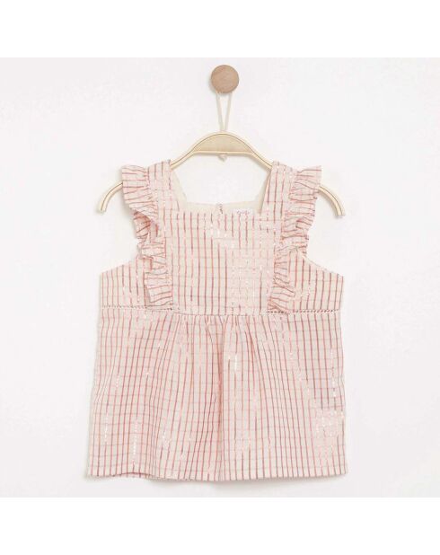 Top Cichy en Coton mélangé rayé rose