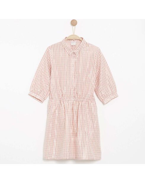 Robe Rainy en Coton mélangé à carreaux rose