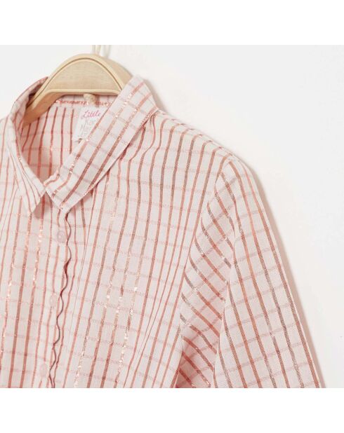 Robe Rainy en Coton mélangé à carreaux rose