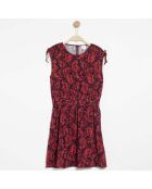 Robe Ramsey imprimé tropical rouge/marine