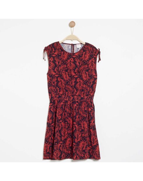 Robe Ramsey imprimé tropical rouge/marine