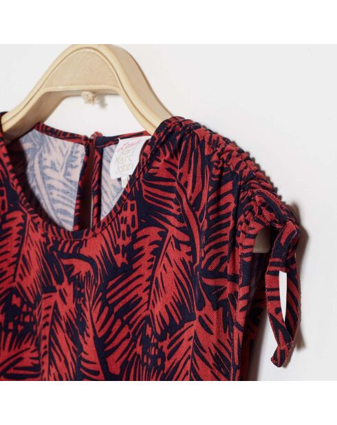 Robe Ramsey imprimé tropical rouge/marine