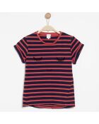 T-Shirt Tecily en Coton rayé rouge/bleu