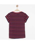 T-Shirt Tecily en Coton rayé rouge/bleu