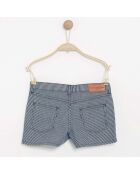 Short Ireny en Coton rayé bleu marine