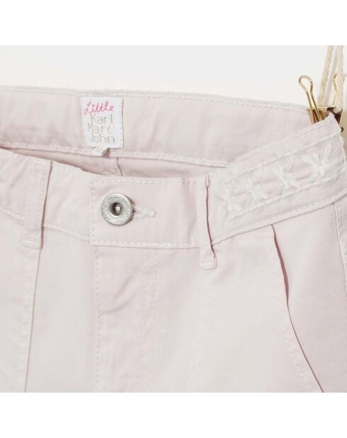 Jean Palty en Coton brodé rose pâle