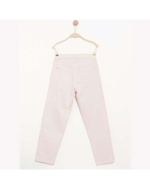Jean Palty en Coton brodé rose pâle