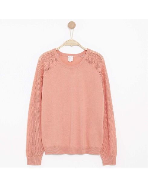 Pull Majoury en Maille mélangée rose