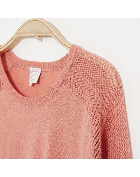 Pull Majoury en Maille mélangée rose