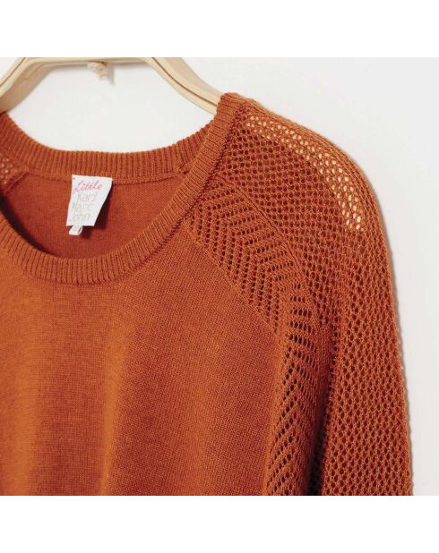 Pull Majoury en Maille mélangée ocre