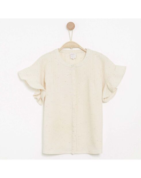 Chemise Cozy en Coton irisé crème