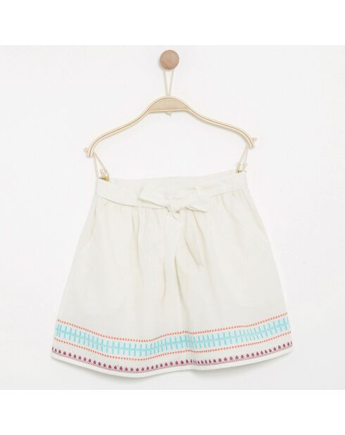 Jupe Juanity en Coton blanc/multicolore