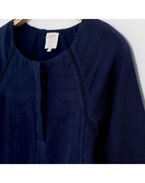 Robe Roujy brodée bleu marine