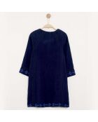 Robe Roujy brodée bleu marine