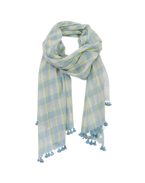 Étole 100% Coton Amarres turquoise - 85x200 cm