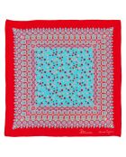 Carré 100% Soie Balancine rouge - 90x90 cm